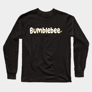 Bumblebee With Sting White Graphic Word Long Sleeve T-Shirt